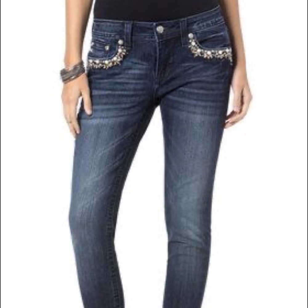 Miss Me Wild Flower Mid-rise skinny jeans sz 28